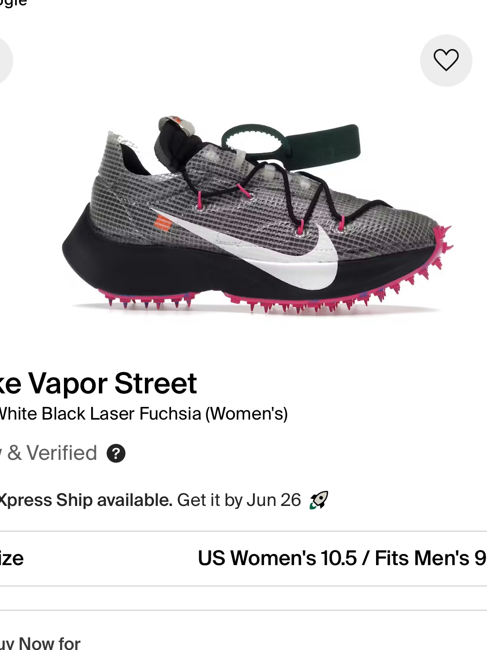 Nike Women's Vapor Street - Orange Box Label With Purple Sticker